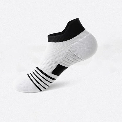Striped Sweat-wicking Cotton Sports Ankle Compression Socks(6 Pairs) - Black - EU36-41(US4-7.5) - image 13