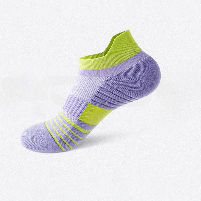 Striped Sweat-wicking Cotton Sports Ankle Compression Socks(6 Pairs) - Purple - EU36-41(US4-7.5) - image 5