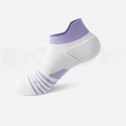 Striped Sweat-wicking Cotton Sports Ankle Compression Socks(6 Pairs) - White&Purple - EU36-41(US4-7.5) - image 11