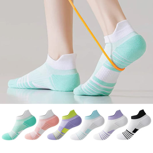 Striped Sweat-wicking Cotton Sports Ankle Compression Socks(6 Pairs) - image 0
