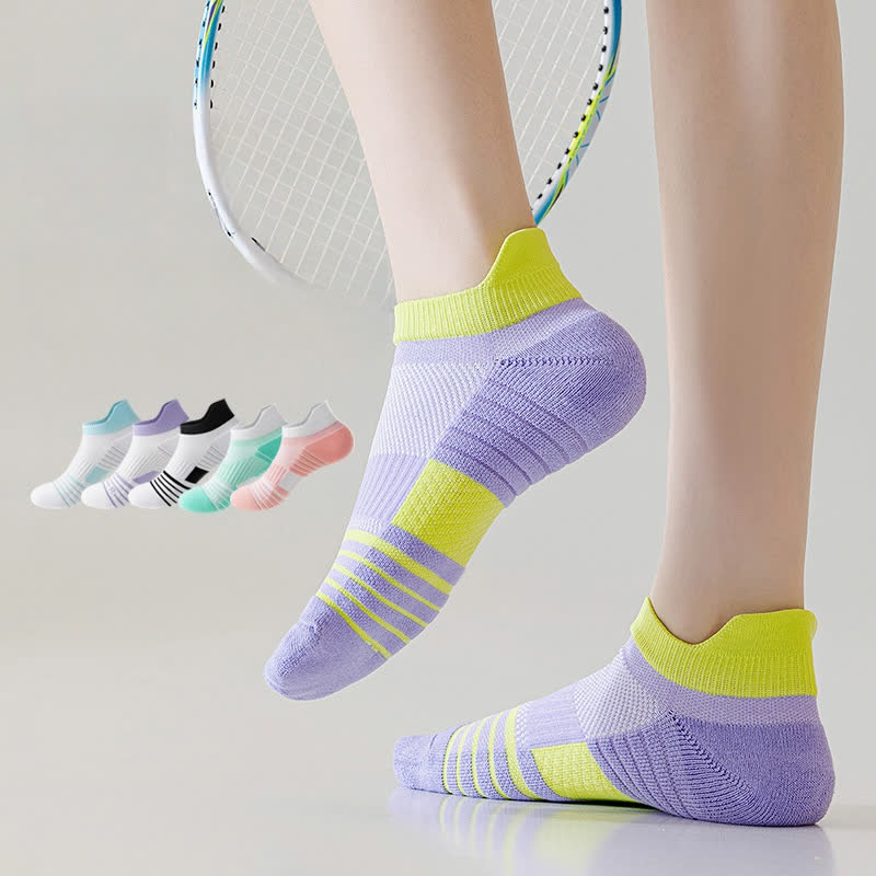 Striped Sweat-wicking Cotton Sports Ankle Compression Socks(6 Pairs) - image 1