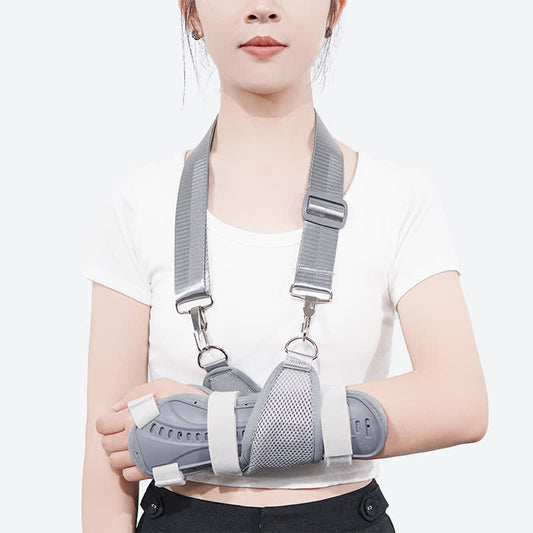 Sports Wrist Brace with Neck Sling and Support Splint - Light Grey - image 0