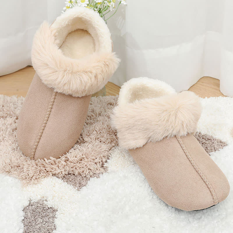 Plus Size Fluffy Non-slip Slippers - Khaki - EU44-45(US10-11) - image 6