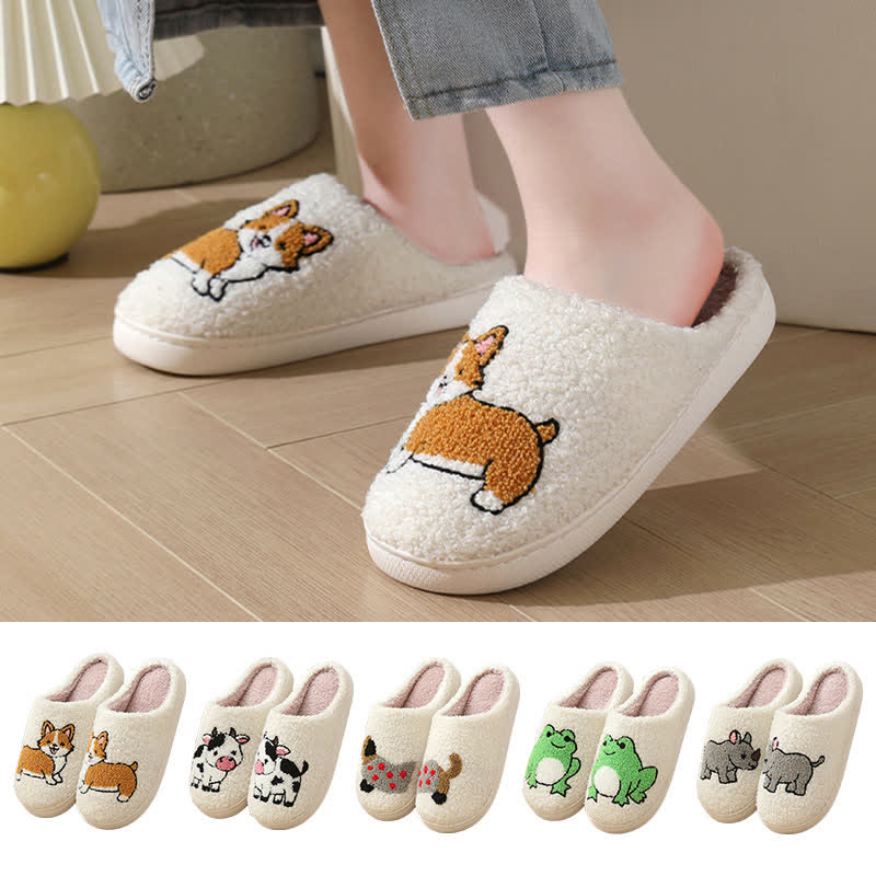 Plus Size Plush Animal Print Slippers - image 0