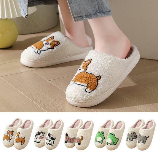 Plus Size Plush Animal Print Slippers - image 0