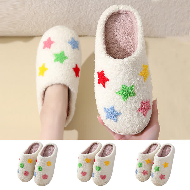 Plus Size Comfy Colorful Pattern Home Slippers - image 0