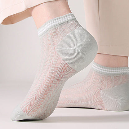 Solid color grid Ankle Socks(8 Pairs) - image 6