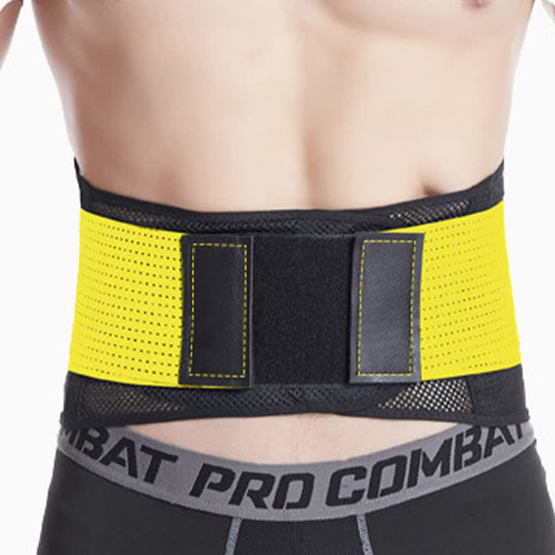 Sports Waist Support Belt Brace - Yellow - L - image 3