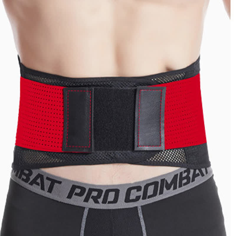 Sports Waist Support Belt Brace - Red - L - image 7
