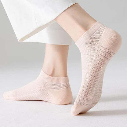 Thin Breathable Sweat-absorbent Mesh Cotton Ankle Socks(5 Pairs) - image 8