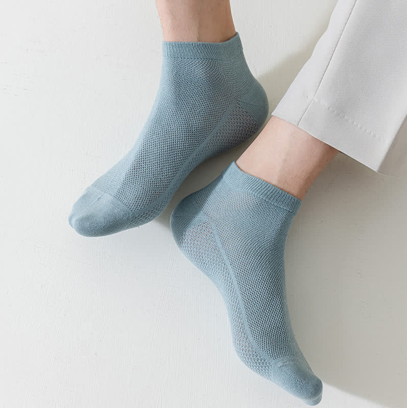 Mesh Breathable Thin Solid Color Ankle Socks(8 Pairs) - image 4
