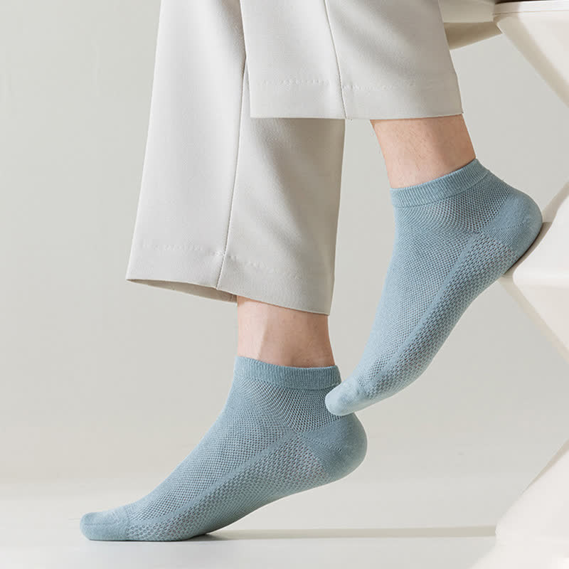 Mesh Breathable Thin Solid Color Ankle Socks(8 Pairs) - image 3