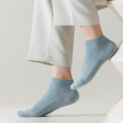 Mesh Breathable Thin Solid Color Ankle Socks(8 Pairs) - image 3