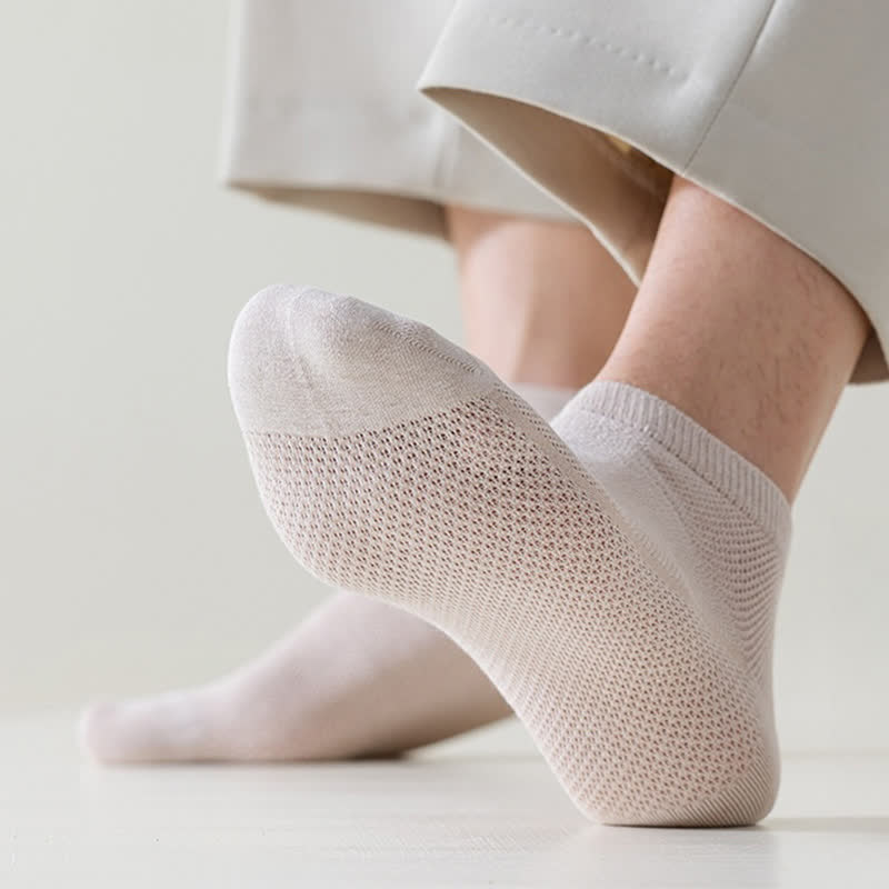Mesh Breathable Thin Solid Color Ankle Socks(8 Pairs) - image 11