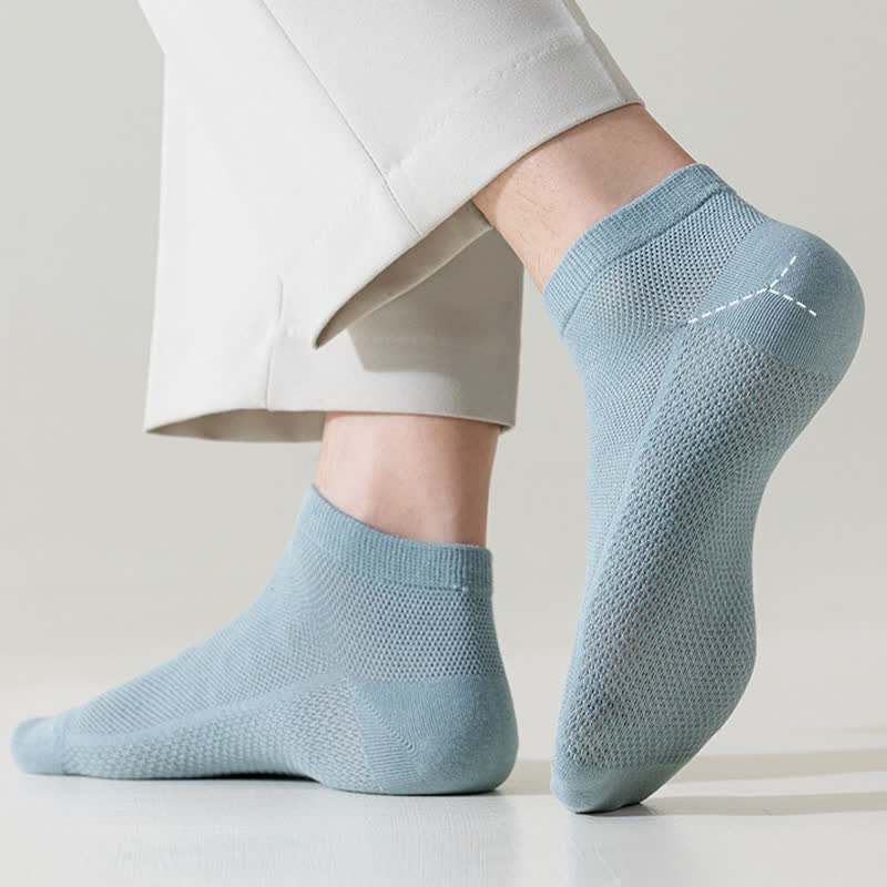 Mesh Breathable Thin Solid Color Ankle Socks(8 Pairs) - image 2