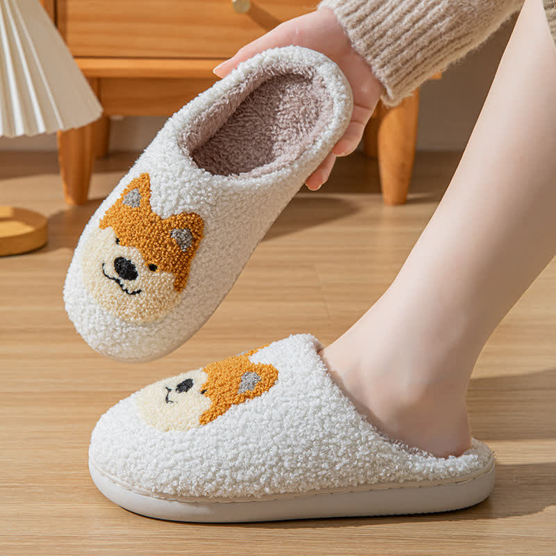 Cartoon Dog Fluffy Home Slippers - image 1