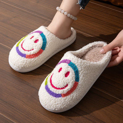 Smiley Face Fluffy Home Slippers - image 2