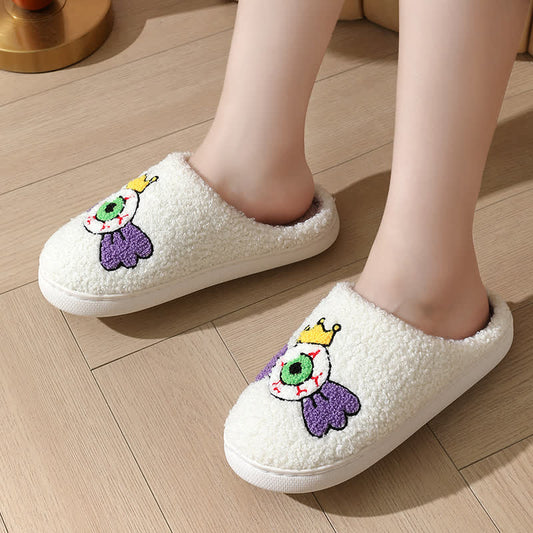 Funny Eye Print Fluffy Home Slippers - image 0