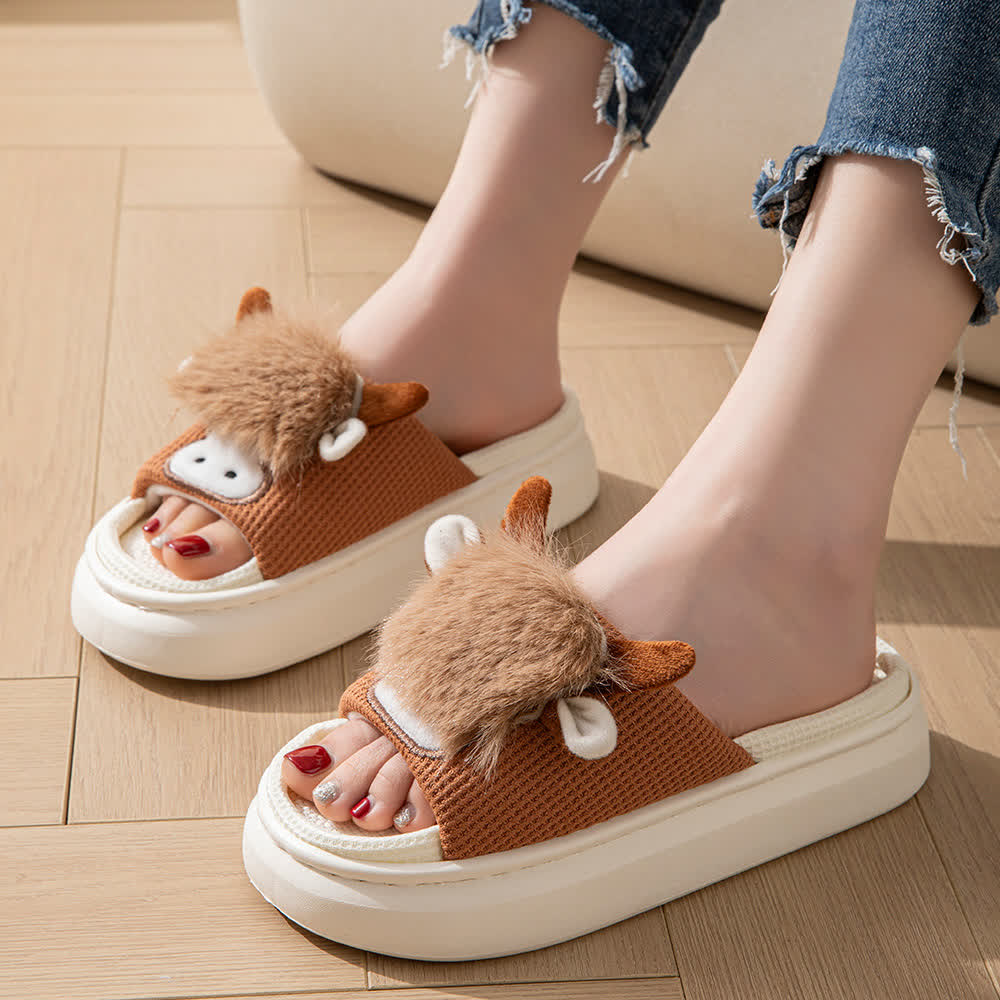 Cute Cartoon Indoor Home Linen Slippers - image 3