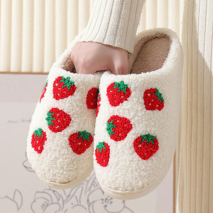 Cartoon Fruit Print Fluffy Home Slippers - image 6