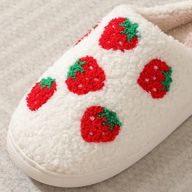 Cartoon Fruit Print Fluffy Home Slippers - image 7