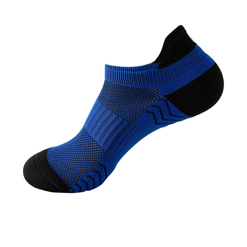 Color Block Breathable Mesh Ankle Compression Socks(8 Pairs) - Blue - EU37-42(US4-8.5) - image 8