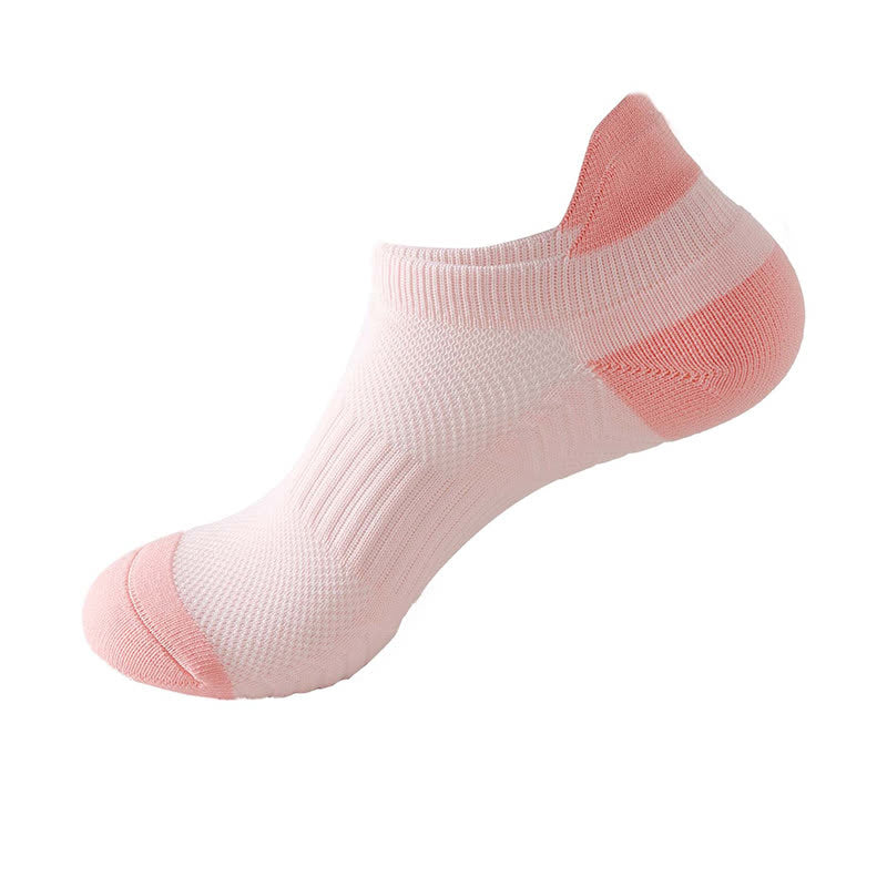 Color Block Breathable Mesh Ankle Compression Socks(8 Pairs) - Pink - EU37-42(US4-8.5) - image 12
