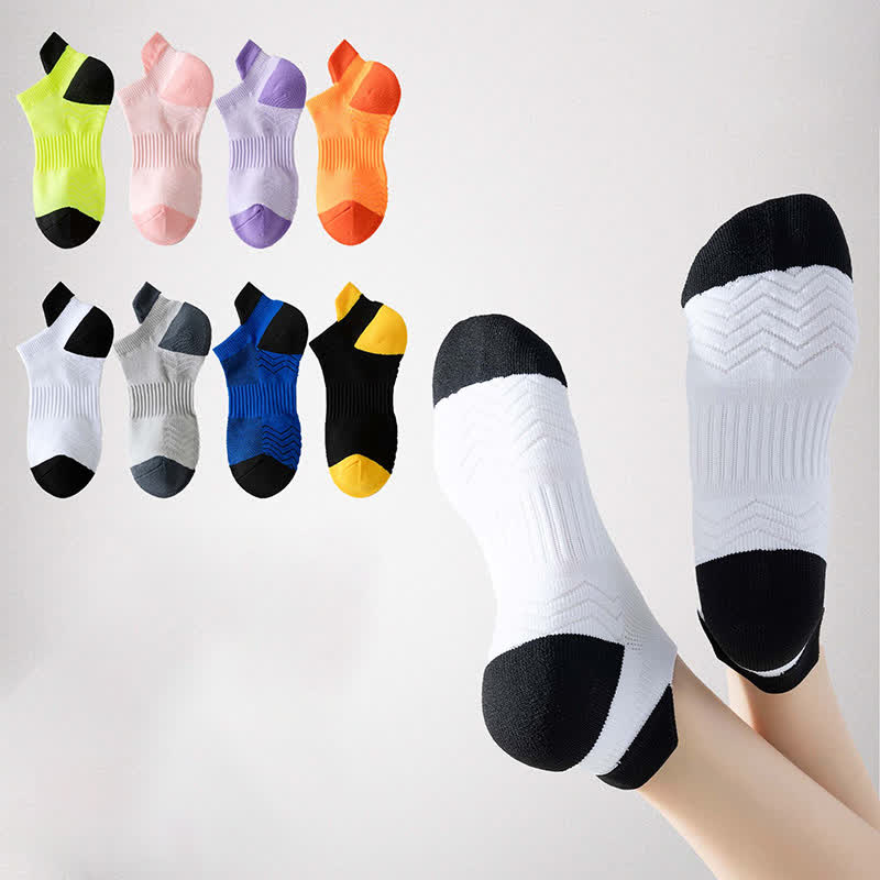 Color Block Breathable Mesh Ankle Compression Socks(8 Pairs) - Multicolor - EU37-42(US4-8.5) - image 1
