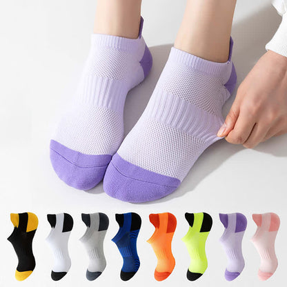 Color Block Breathable Mesh Ankle Compression Socks(8 Pairs) - image 0