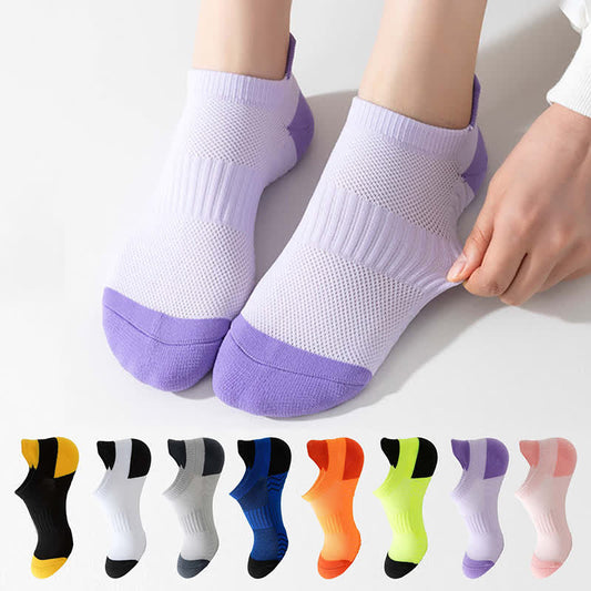 Color Block Breathable Mesh Ankle Compression Socks(8 Pairs) - image 0