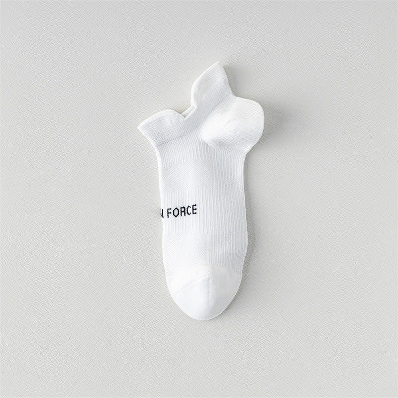 Color Block Letter Print Ankle Compression Socks(8 Pairs) - White - EU38-41(US5-7.5) - image 14