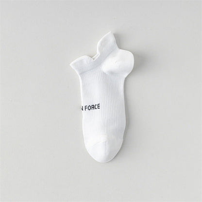 Color Block Letter Print Ankle Compression Socks(8 Pairs) - White - EU38-41(US5-7.5) - image 14