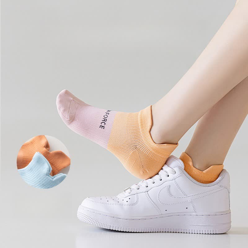 Color Block Letter Print Ankle Compression Socks(8 Pairs) - image 2