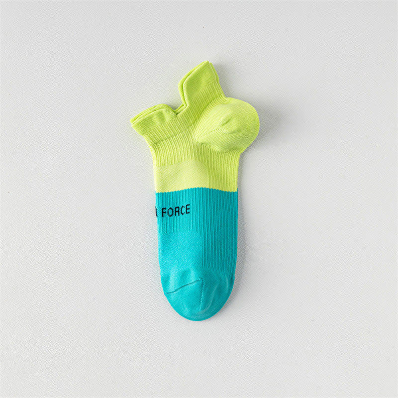Color Block Letter Print Ankle Compression Socks(8 Pairs) - Yellow&Green - EU38-41(US5-7.5) - image 11