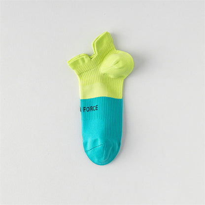 Color Block Letter Print Ankle Compression Socks(8 Pairs) - Yellow&Green - EU38-41(US5-7.5) - image 11