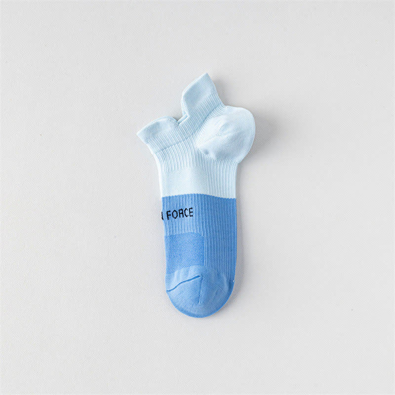 Color Block Letter Print Ankle Compression Socks(8 Pairs) - Lake Blue - EU38-41(US5-7.5) - image 6