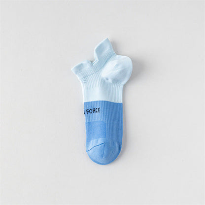 Color Block Letter Print Ankle Compression Socks(8 Pairs) - Lake Blue - EU38-41(US5-7.5) - image 6