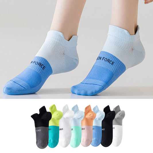 Color Block Letter Print Ankle Compression Socks(8 Pairs) - image 0