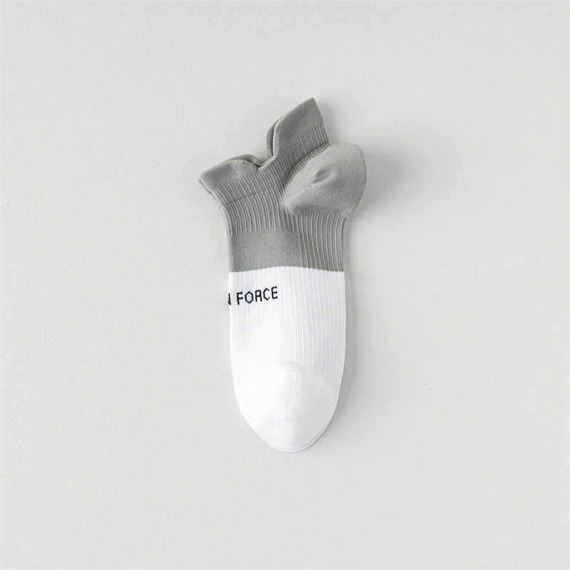 Color Block Letter Print Ankle Compression Socks(8 Pairs) - Grey&White - EU38-41(US5-7.5) - image 12