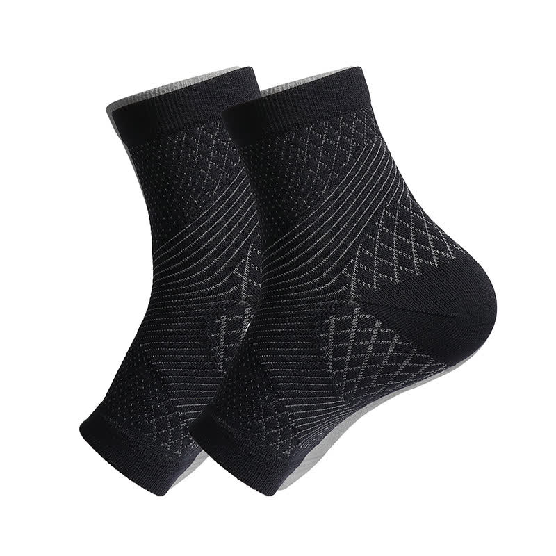 High Elastic Outdoor Cycling Compression Ankle Braces(3 Pairs) - Black - L/XL - image 1