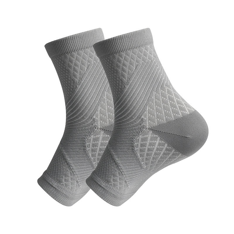High Elastic Outdoor Cycling Compression Ankle Braces(3 Pairs) - Grey - L/XL - image 3
