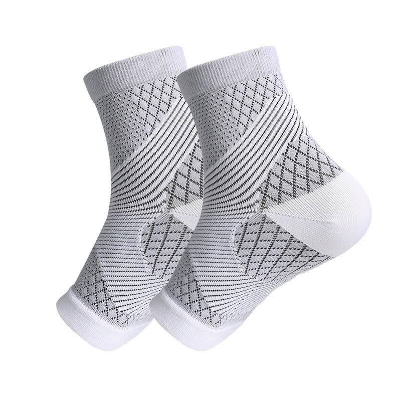 High Elastic Outdoor Cycling Compression Ankle Braces(3 Pairs) - White - L/XL - image 2