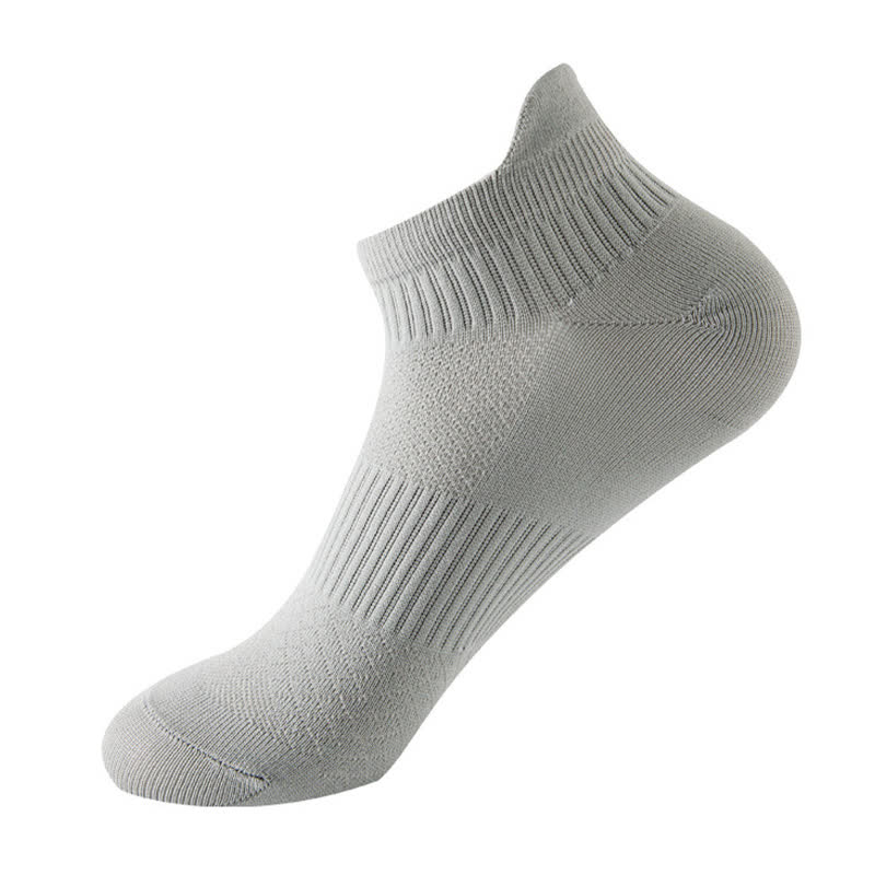 Solid Color Quick-drying Running Ankle Compression Socks(8 Pairs) - Grey - EU40-44(US7-10) - image 13