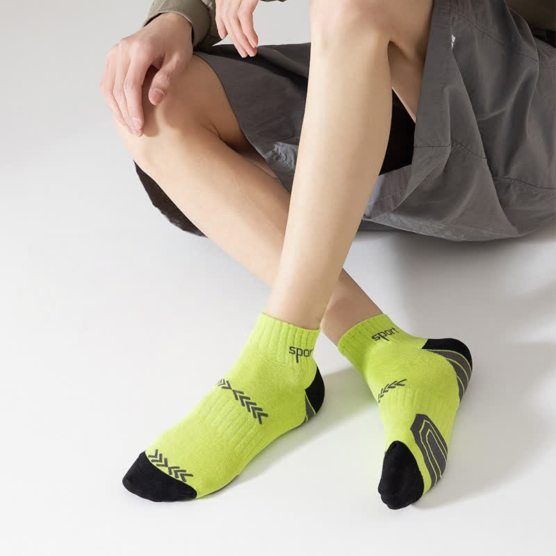 Color Block Arrow Letter  Ankle Compression Socks(5 Pairs) - image 8