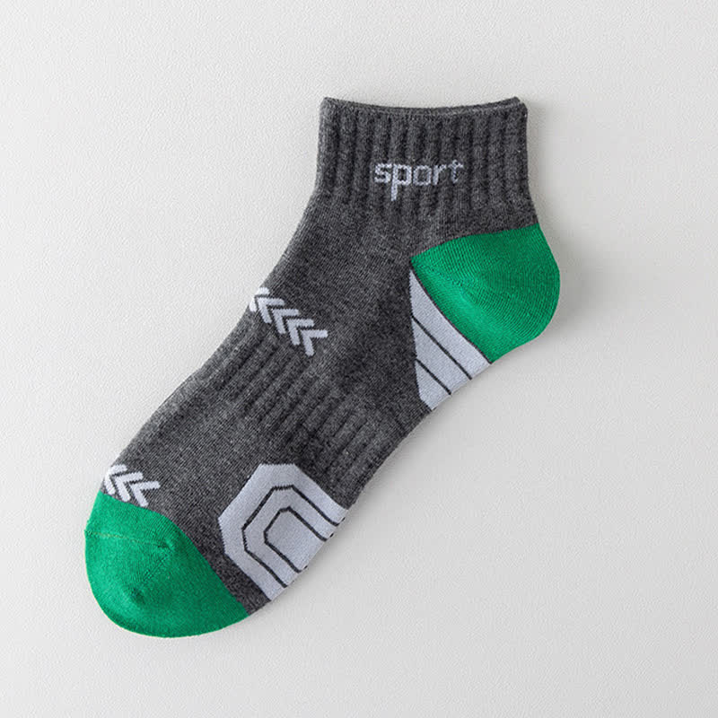 Color Block Arrow Letter  Ankle Compression Socks(5 Pairs) - Green - EU39-44(US6-10) - image 12
