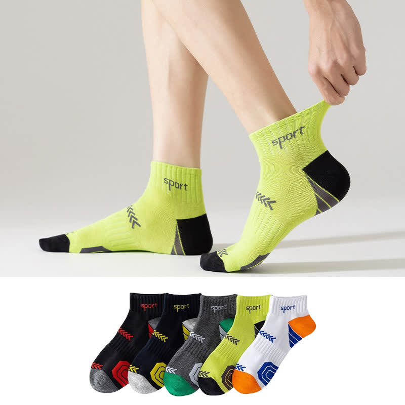 Color Block Arrow Letter  Ankle Compression Socks(5 Pairs) - image 0