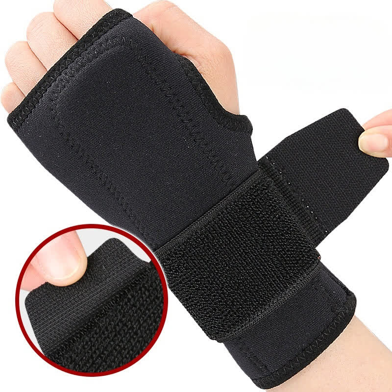 Adjustable Palm Wrap Compression Wrist Sleeve - Black - L - image 0