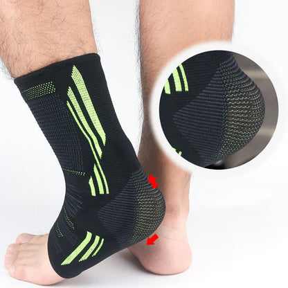 Silicone Breathable Sports Ankle Braces - Green - XL - image 3