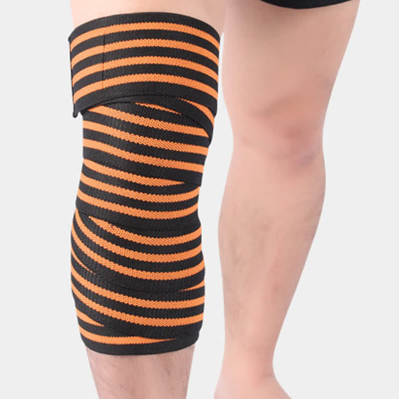 Elastic Wrap Adjustable Sports Knee Pads - Orange - One Size - image 7