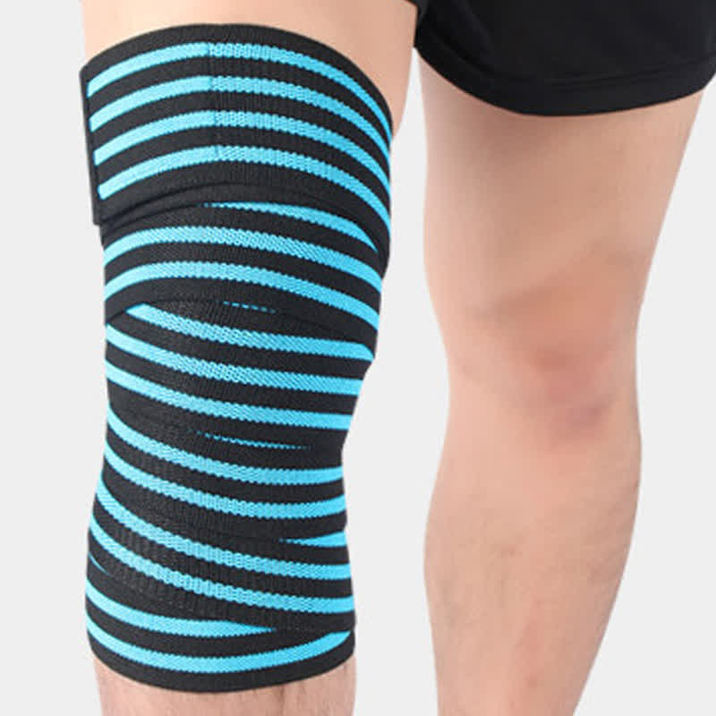 Elastic Wrap Adjustable Sports Knee Pads - Sky Blue - One Size - image 12